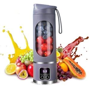 Compact Gray Portable Blender